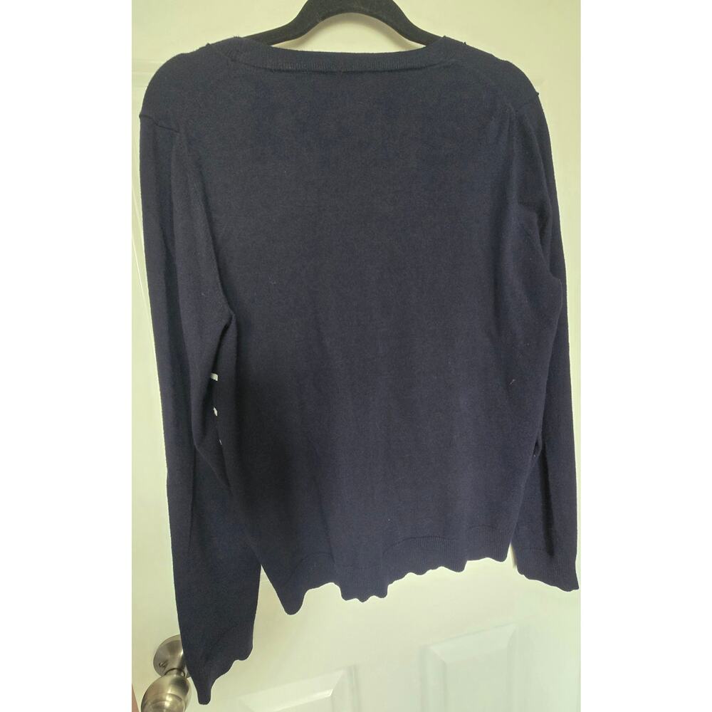 Draper James "Reese Witherspoon" Heart Striped Dark Blue Sweater Large - Picture 3 of 8